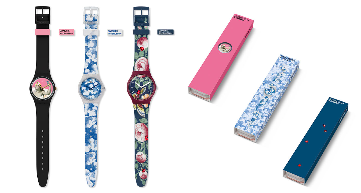 3 watches that came from the collaboration Swatch x Rijksmuseum