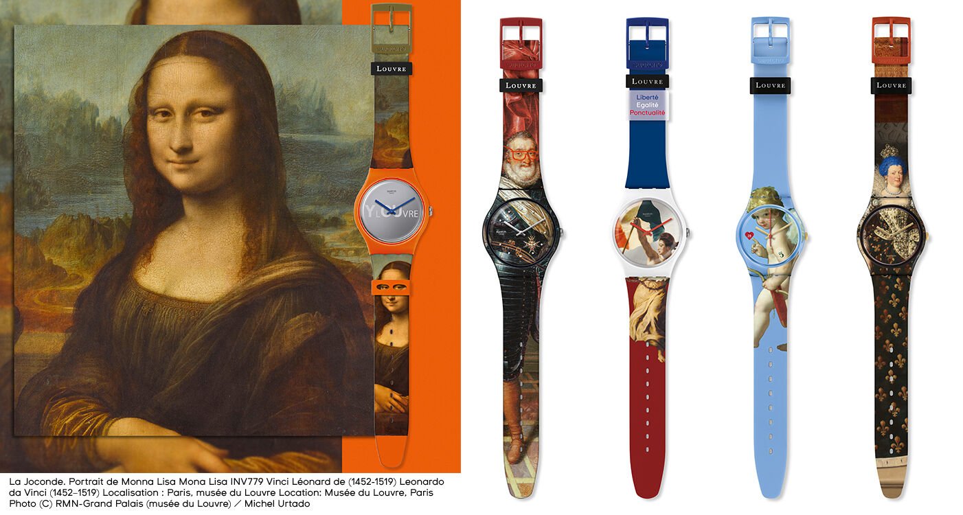 A watch that came from the collaboration Swatch x Louvre, Paris 